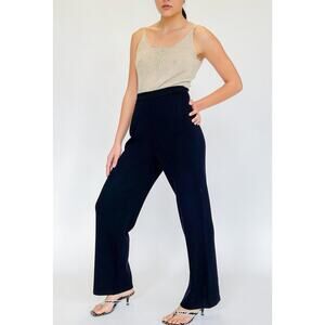 St. John Womens 6 Black Straight Leg Knit Pull On Casual Designer Stretch Pant